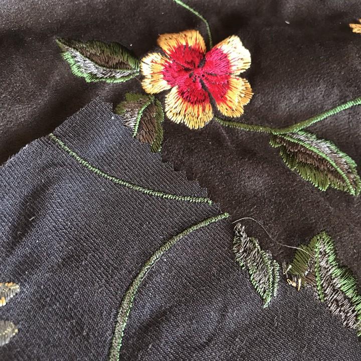 Embroidered Suede Fabric